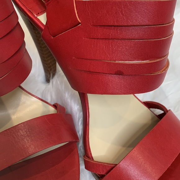 🆕NWOB MaxStudio Red Leather Strappy Heels, 6M - Picture 11 of 11